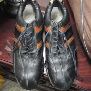 Men's Black and Brown Leather Sneakers